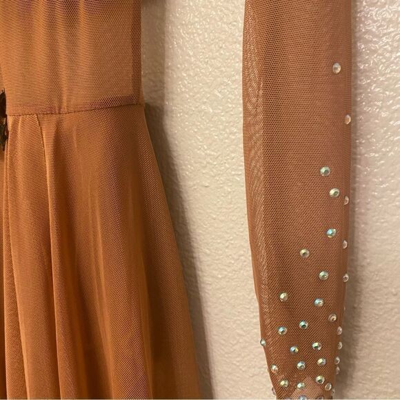 Revolution chai lyrical dance rhinestoned dress LIMITLESS RC22811 Orange LC - Picture 6 of 13